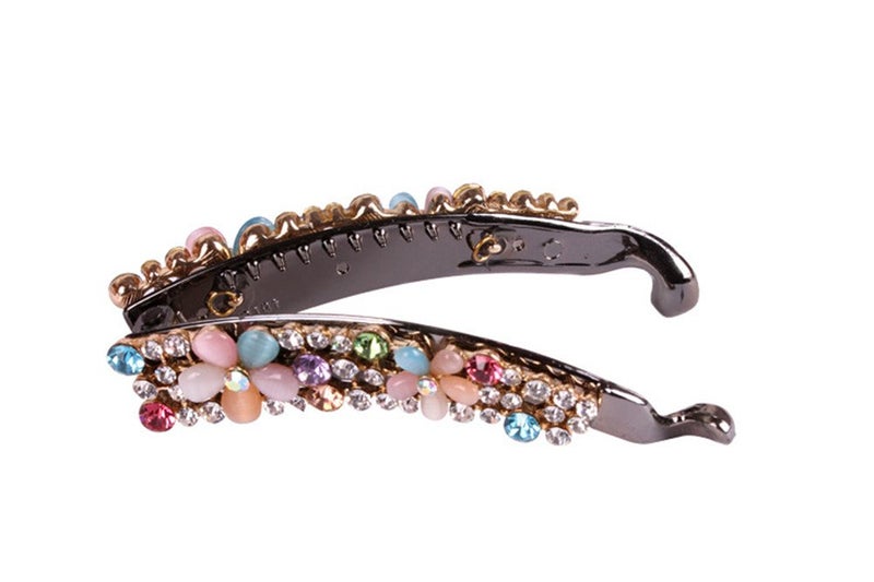 Ruihfas Sparkly Crystal Rhinestone Banana Hair Clips Comb for Lady Women Ponytail Holder (Mulitcolor) - Image 2